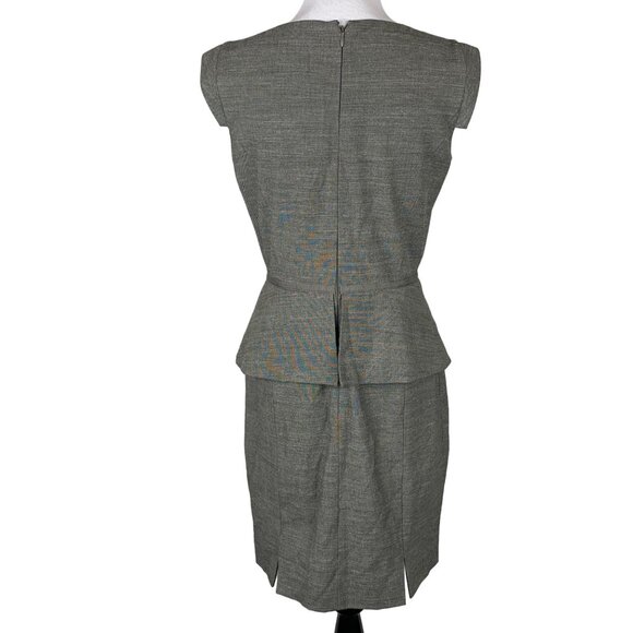 Antonio Melani Grey Peplum Sheath Dress Size 4 Polyester Viscose Blend - Picture 2 of 8